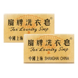 BEE & FLOWER Fan Laundry Soap Bar Laundry Stain Remover Handwash Bar Soaps For a Delicate Wash (5.3 Oz x 2)