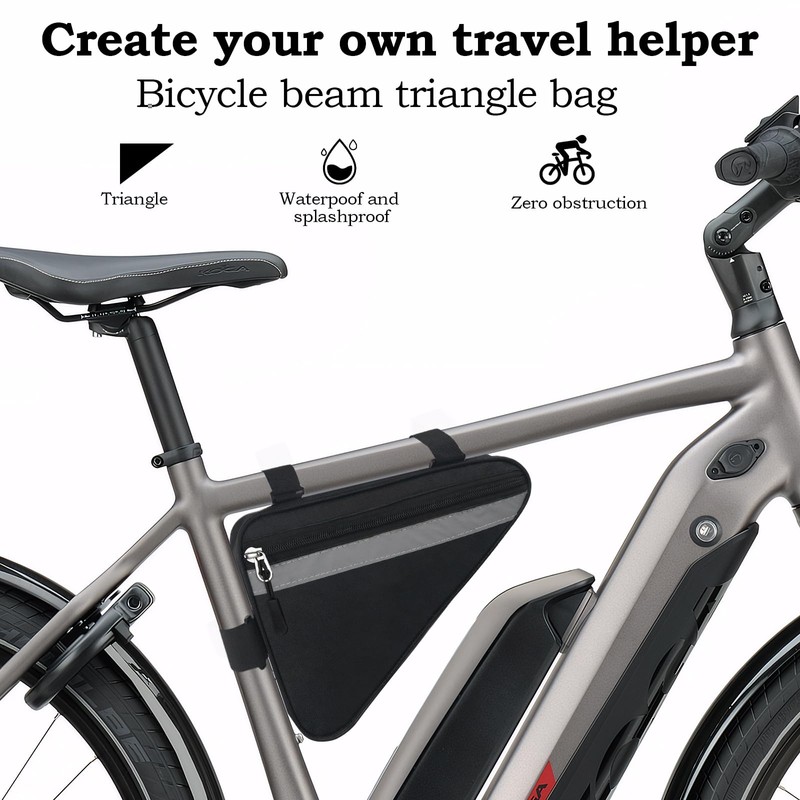 Lunaanda Bicycle Bag Frame, Waterproof Bicycle Triangle Bag with Reflective