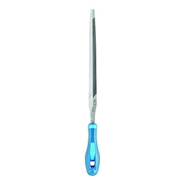 PFERD Triangular Saw File Normal, 125 mm, Triangular, Tapered File, 2 on Three Sides and Three Edges, Includes Ergonomic File Handle, 11274127 - Universal for Sharpening