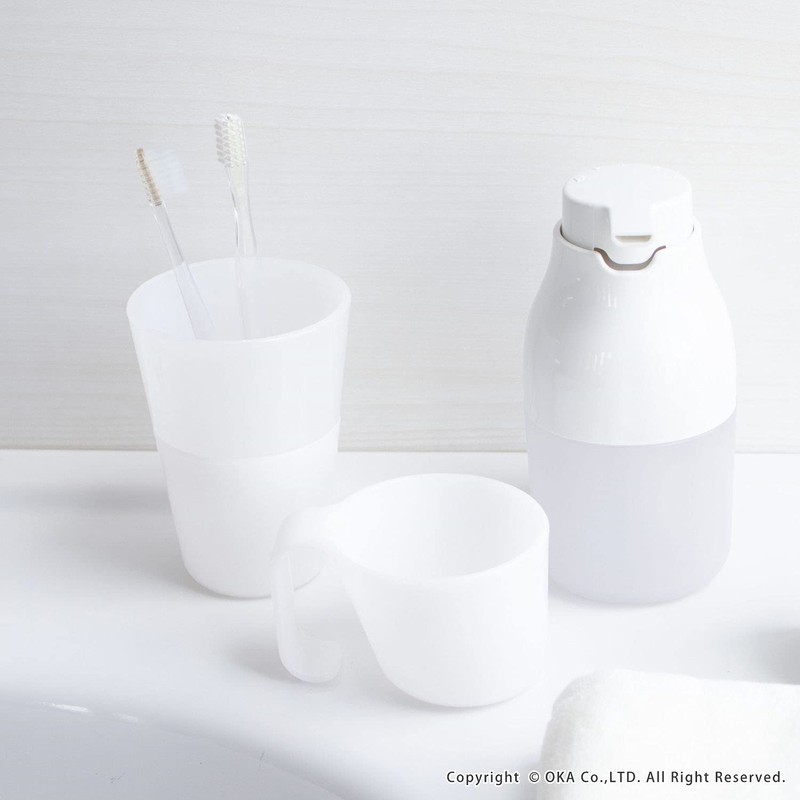 OKA PLYS Base Will Plastic Tumbler, White (Toothpaste Cup, Gargle