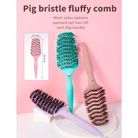 Roxlmed Detangler Hairbrush for Curly Hair Vented Bristle Scalp Massager Comb for Women and Men (Pink, 1P)