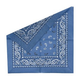 Junvena Bandanas de algodón 12 paquetes de 22 x 22 pulgadas de doble cara impresa unisex, Azul (Chambray), 22 Pulgadas