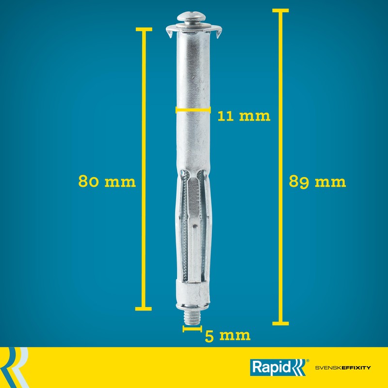 Rapid Cavity Dowel Metal with M5 Screw for Three-Layer Plasterboard