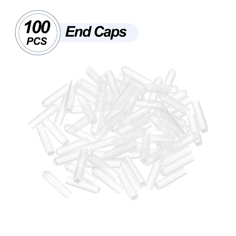 PATIKIL 3mm ID Rubber End Caps, 100Pcs Round Tube Bolt
