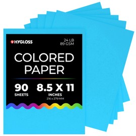 Hygloss Light Blue Colored Paper - 24 lb, 89 GSM, Acid-Free, Fade-Resistant, 8.5x11-Inch Letter Size Color Copy Paper, 90 Sheets