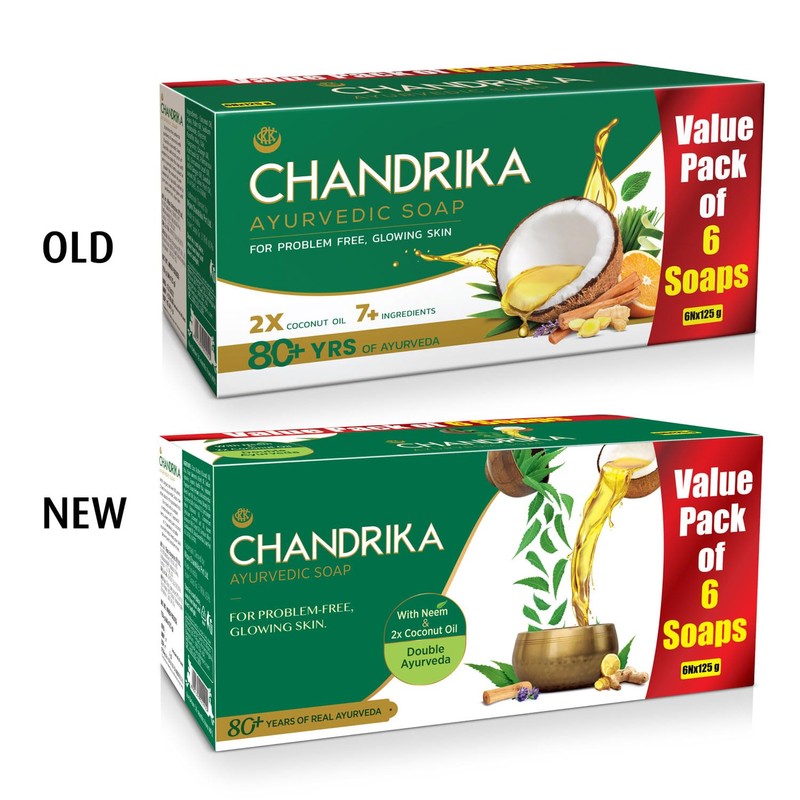 Chandrika Ayurvedic Soap, 125g (Pack Of 6)