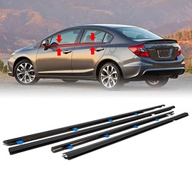 GEATaaT - Juego de 4 burletes para moldura de ventana compatible con Honda Civic 2012-2015 Reemplazo # 72410TR0A01 - Top Quality