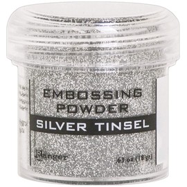 Cardmaking: Tinsel Heat Embossing - Ranger Glitter Tinsel Embossing Powders - 6 Item Bundle Gold, Silver, Red, Blue, Green, Snowflake