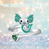 Axolotl Ring 925 Sterling Silver Newt Open Ring Green Axolotl