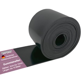 sarian® Rubber Strips, up to 10 m Length and 10 mm Thickness, Rubber Mat, Hard Rubber, Sealing Tape, Solid Rubber