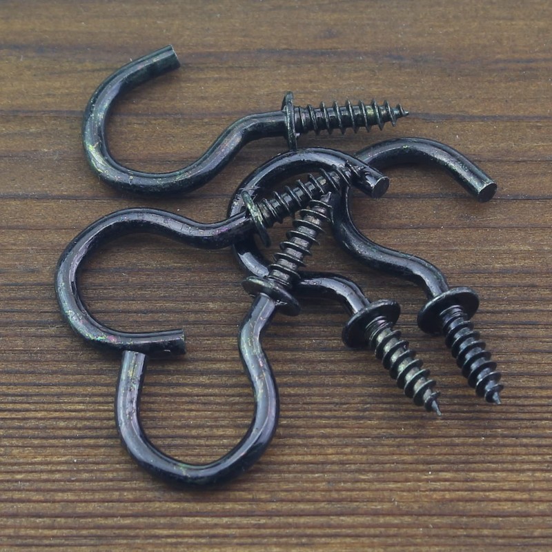 HELIFOUNER 120 Pieces 3/4 inch Cup Screw Hooks, Ceiling Hanging
