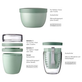 Mepal - Promotion set Pots Ellipse 3 pieces - Lunchpot 500 + 200 ml, Fruitpot 600 ml, Snack pot 350 ml - Food container, yoghurt cup, to go cup - Dishwasher safe - Vivid Blue