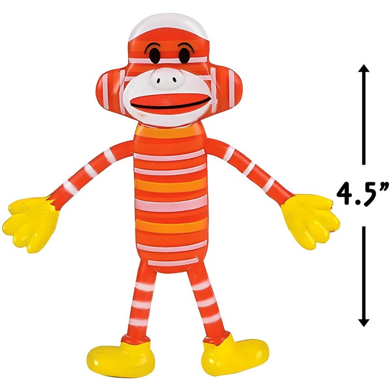 Rhode Island Novelty Bendable Sock Monkey 12-Pack (Assorted Colors)