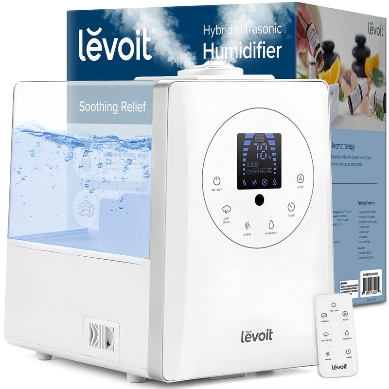 LEVOIT Humidifiers for Bedroom Large Room Home, 6L Warm and