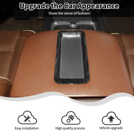 HTHE for Chevy Silverado Interior Center armrest Storage Box Organizer Cover Compatible with Chevy Silverado/Suburban/Tahoe/GMC Yukon 2014-2018(ABS, Carbon Fiber Black,1Pc)