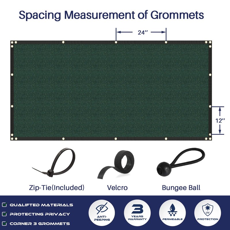 Windscreen4less Privacy Fence Screen 6' x 30' Heavy Duty Windscreen
