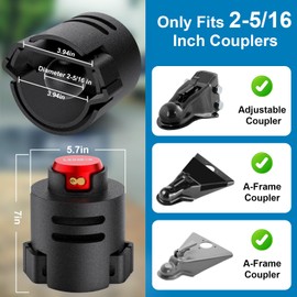 Trailer Hitch Lock 2 5/16" Heavy Duty Trailer Lock Fits Ball Hitch Coupler Tongue & Safety Chains Anti Theft Secure Design for RV, Dump Trailer, Boat, Cargo, Camper, Truck
