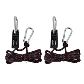 NONGKANG Ratchet Tie Down Straps, 1/4" (6mm) Adjustable Rope Hangers(2pcs, 12ft/Pack), Suitable for Kayak Fixation, Freight Transportation, Trucks, Tents, Hanging Plants and Various Bundling
