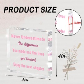 MUZRUYOU Retirement Gifts for Women - Boss Present for Lady - Pink Acrylic Decoration Office Desk Decor Retirement Decorations - Coworker Leaving Gifts for Women