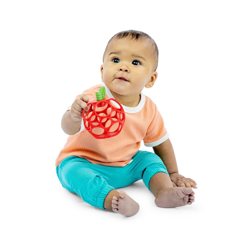 Bright Starts Oball Easy Grasp Red Apple Teether Toy, Hold
