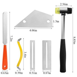 17Pcs Guitar Luthier Tool Set Fret Crowning File Fret Rocker Fret Hammer Leveling Beam String Spreader 4 Sanding Papers 2 Fingerboard Protectors