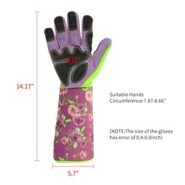 wocharm Long Gardening Gloves, Thorn Proof Ladies Garden Work Gloves Anti-Slip Gauntlet,Heavy Duty Gardening Work Gloves(Pink)