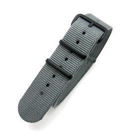 Grey Infantry Military MoD NATO Nylon Fabric GENERIC G10 4 Rings Watch Strap Band Black Buckle (22mm Fitting)