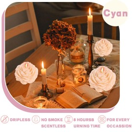 Peony Flower Shape Candles 1 Pack Soy Wax Decorative Candle for Bedroom Home Scented Candle Gift to Friends Family (Champagne)