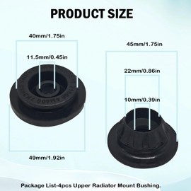 GutGiel 4 PCS Car Radiator Bushing Compatible with Nissan Altima, Cube, Juke, Murano, NV200, Sentra, Rubber Upper Lower Radiator Cushion Bracket Replaces OEM #21507-4M400#21506-4M400