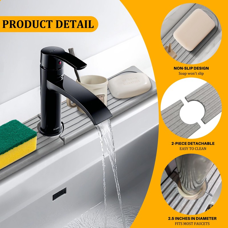 Faucet Mat for Kitchen Sink, Super Absorbent Faucet Splash Guard,