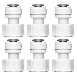Sarini 6 Pieces Refrigerator Water Connectors 1/2 Inch Bsp x 3/8 Inch Attachable Tap Adapter Filter Accessories for Water Purifier Dispenser Filter