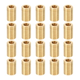 PATIKIL M10xM6x15mm Thread Reducing Nuts Insert, 20 Pcs Male to Female Fine Thread Adapter Repair Insert Pipe Fitting Screw Sleeve Reducer for Pendant Light