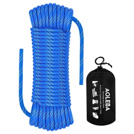 AOLEBA 8.5mm Static Climbing Rope, Outdoor Rock Climbing Ropes, Heavy Duty Rappelling Rope for Fire Rescue, Escape, 10M(32Ft) 20M(64Ft) 30M(96Ft) Ice Climbing Equipment & Parachute Accessories