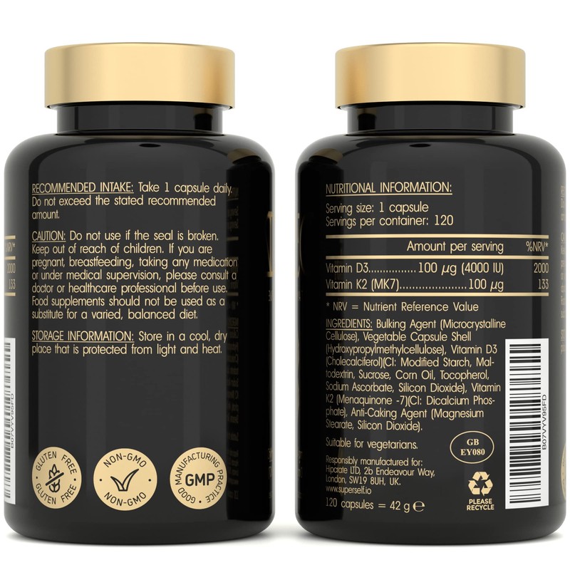 Vitamin D3 K2 Capsules - High Strength Vitamin D Tablets