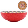 Red Ceramic Bowl Tuscany Bohemian Mediterranean Ethnic Style 26cm Dia