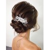 Unsutuo Flower Bride Wedding Hair Comb Silver Pearl Bridal Hair