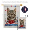 Breeze Decor Patriotic Bengal Garden Flag Set with Stand Cat