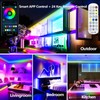 httpsmp 50FT Outdoor LED Strip Light Waterproof,IP68 Outside RGB+IC Light