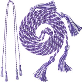 Hahafelt Double Honor Cords Graduation, 2025 Cord Graduation Tassels Decoration for Student Master Doctoral Bachelor Gown Accessories(Purple White)