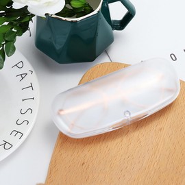 ZARSIO 3 Pieces Hard Shell Glasses Cases Plastic Frosted Translucent Eyeglasses Case with Magnetic Closure (Whitex1)