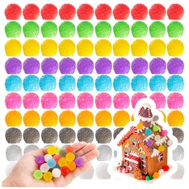 100Pcs Mini Christmas Candy, Mini Christmas Fake Candy Cane Ornaments for Tree Xmas House DIY Craft Party Decorations (10 Color)