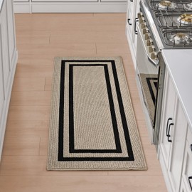 Nautica – Runner Rug | Indoor Runners for Hallways and Entry Rugs| Non-Slip and Non-Skid Entry and Kitchen Door Mat| Machine Washable Entryway Carpet Rugs |26” x 60”| Double Border Natural Twist