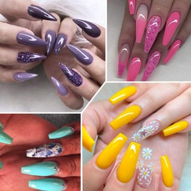 Vishine Poly Nail Extension Gel Kit - 8 Colors Nail Extension Gel Kit 48W LED UV Lamp Builder Gel for Nails Slip Solution Base Top Coat Rhinestone Nail Manicure Beginner Starter Kit #03