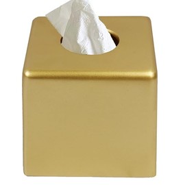 Funda cuadrada para caja de pañuelos para baño y sala de estar con textura hecha a mano (dorado)