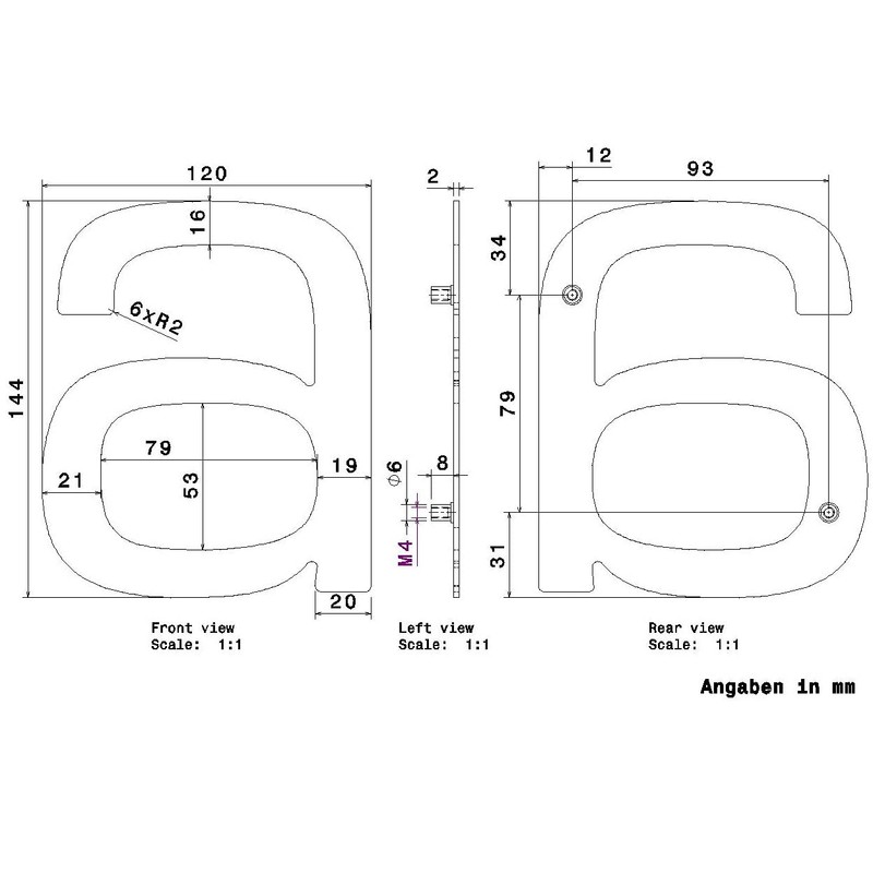 Metzler Modern House Number Made of Solid Steel – Modern