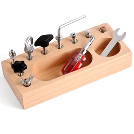 LearnToy ​​Montessori Toys for 3 Year Olds - Wooden Screwdriver Board Fine Motor Skills Toy - Sensory Learning & STEM Toys for 2+ 4 5 Year Olds - Travel Activity Board