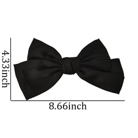 White Black Hair Bows for Women Girls Big Bowknot Hair Barrettes Clips for Girls Satin Hair Ribbons Bows French Style Hair Accessories for Girls Women Bow Barrettes for Women Girls 2 Pcs