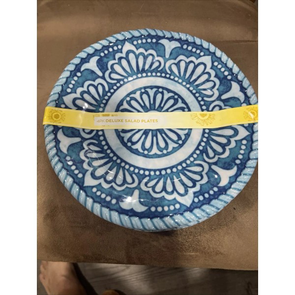 Unbranded 4pk Deluxe Salad Plates Blue