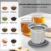 Tea strainer with lid/drip tray, extra fine mesh 304 stainless