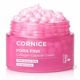 Salmon PDRN Pink Collagen Capsule Cream for Face – Korean Face Moisturizer with Niacinamide, Hyaluronic Acid & Retinol – Lightweight Gel Cream for Dry, Dull-Looking Skin, 1.94 oz